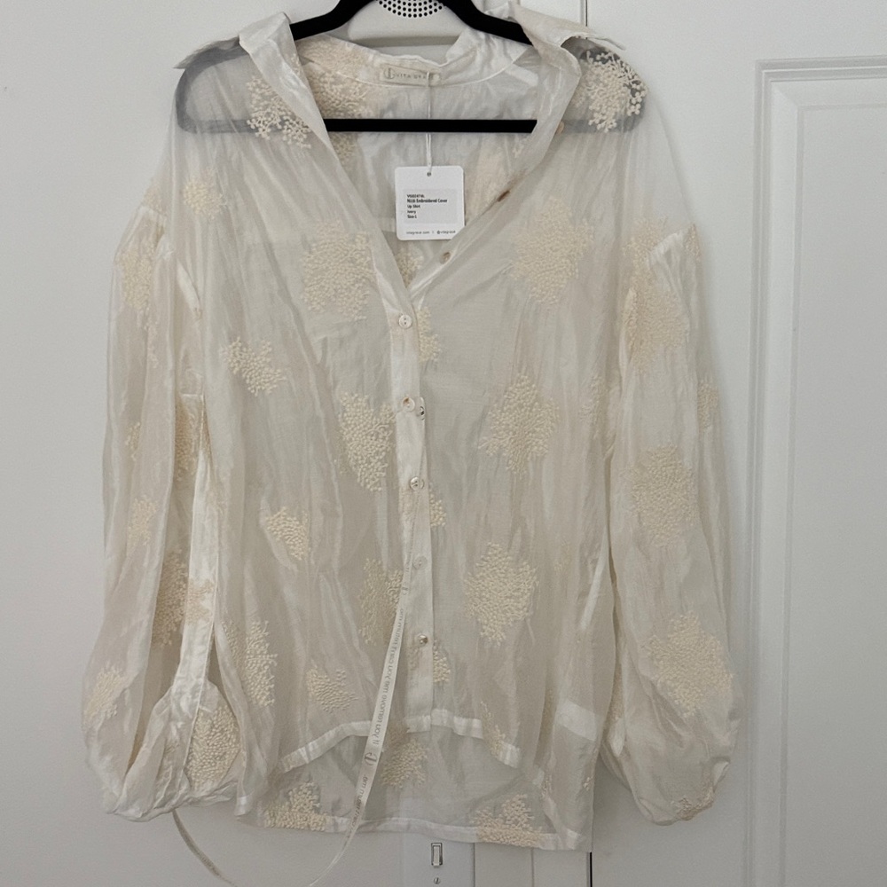 Chic Sheer Cream Blouse
